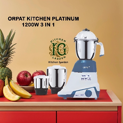Picture of Orpat Kitchen Platinum 1200-Watt Mixer Grinder & Blender, a powerful all-in-one appliance for efficient blending, grinding, and mixing