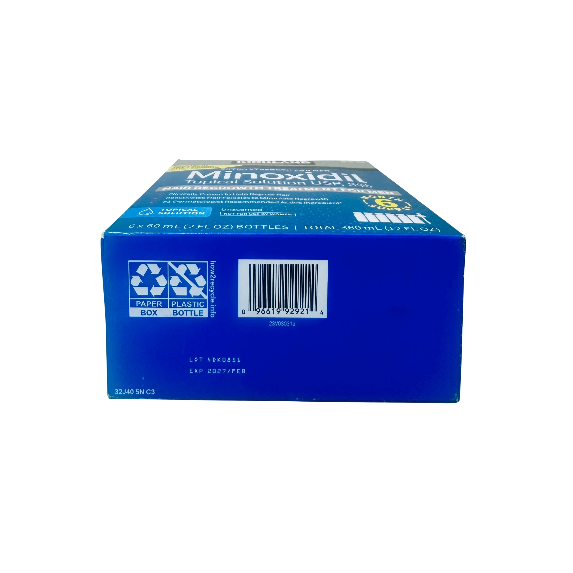 Picture of Kirkland Minoxidil 5% (Extra Strength) Hair Regrowth Solution for Men - 6 Month Supply.