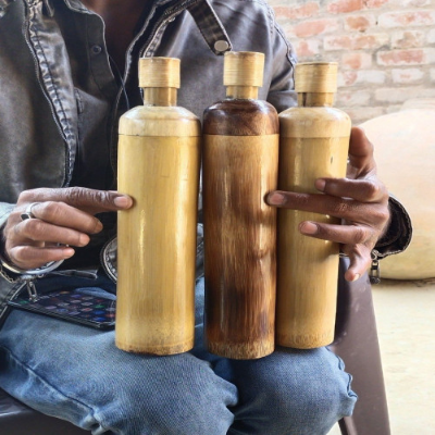 Picture of Eco Friendly Bamboo Water Botol Round Design