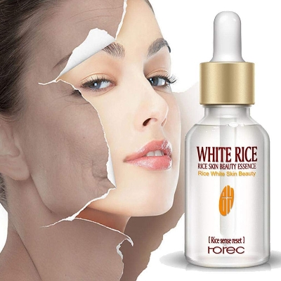 Picture of ROREC Natural Organic White Rice face Serum collagen Reduces Wrinkles Dark Spots anti-aging Sun Damage Corrector skin care - Vitamin C Serum - Vitamin C Serum