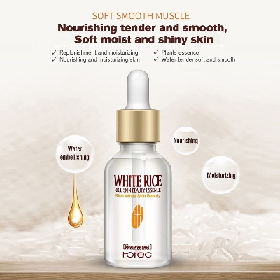 Picture of ROREC Natural Organic White Rice face Serum collagen Reduces Wrinkles Dark Spots anti-aging Sun Damage Corrector skin care - Vitamin C Serum - Vitamin C Serum