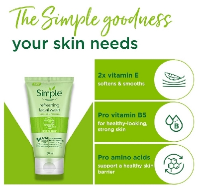 Picture of SIMPLE Refreshingly Facial Wash 150ml UK