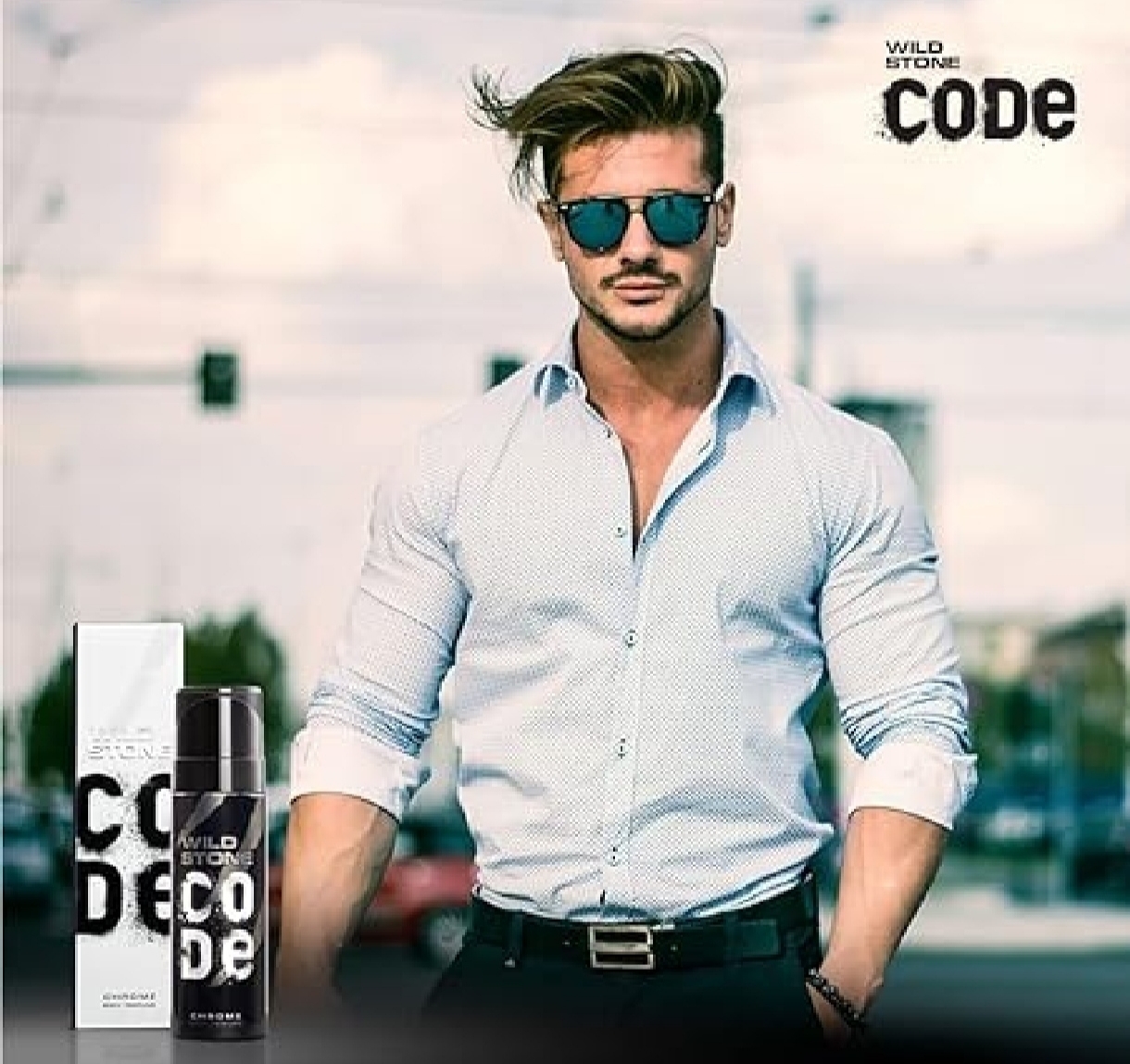 Picture of Wild Stone - Code Chrome No Gas Body Perfume For Men, Long Lasting Intense Fragrance - 120ml