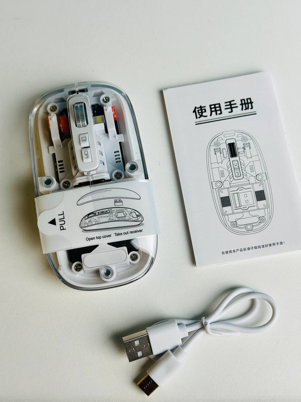 Picture of GearUP WM30 Transparent Crystal 2.4G + Bluetooth Magnetic Wireless Mouse