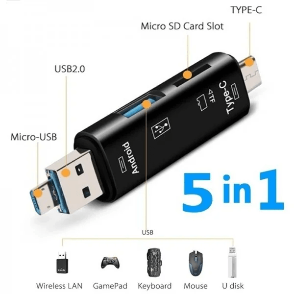 Picture of Multifunction OTG Card Reader- Type-C/USB /Micro USB/micro SD Memory Card Reader-1ps