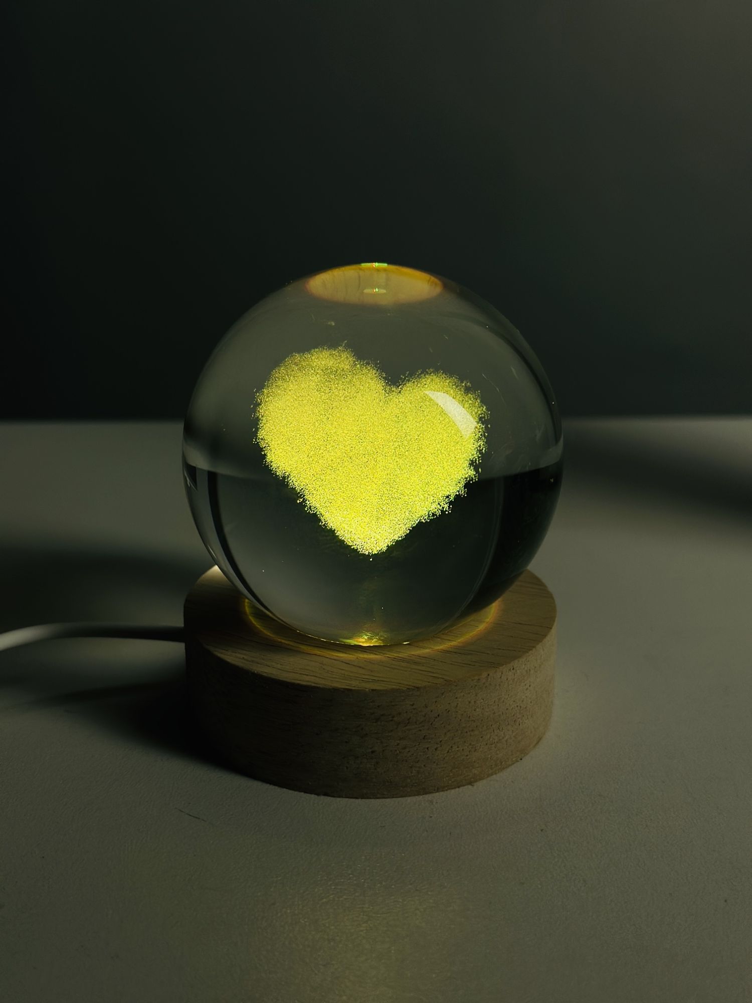 Picture of 3D Color Changing LED Crystal Ball – Cloud Love Shape