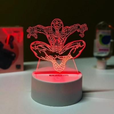 Picture of GearUP Acrylic Multicolor Night Lamp (Spider Man)- WHITEBase