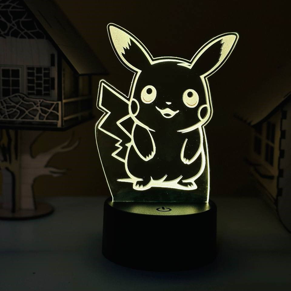 Picture of GearUP Acrylic Multicolor Night Lamp (Pikachu) Balck Base