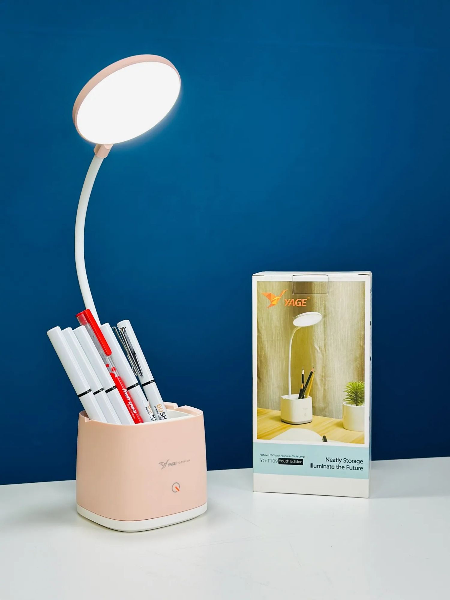 Picture of YAGE YG-T109 Table Lamp Pen Holder Desk Lamp-pink colour