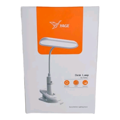 Picture of YAGE YG-T045C Rechargeable Eye Protection Warm Light Adjustable Brightness Flexible Clip Lamp- Pink Colour
