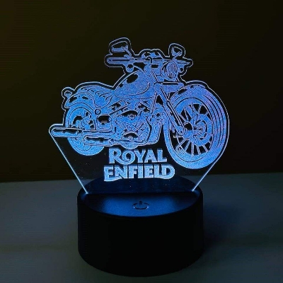 Picture of GearUP Acrylic Multicolor Night Lamp (Royal Enfeild) – Black Base
