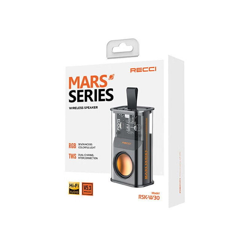 Picture of RECCI RSK-W30 Transparent Wireless Speaker with RGB Light- Black Color