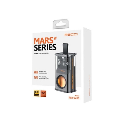 Picture of RECCI RSK-W30 Transparent Wireless Speaker with RGB Light- Black Color