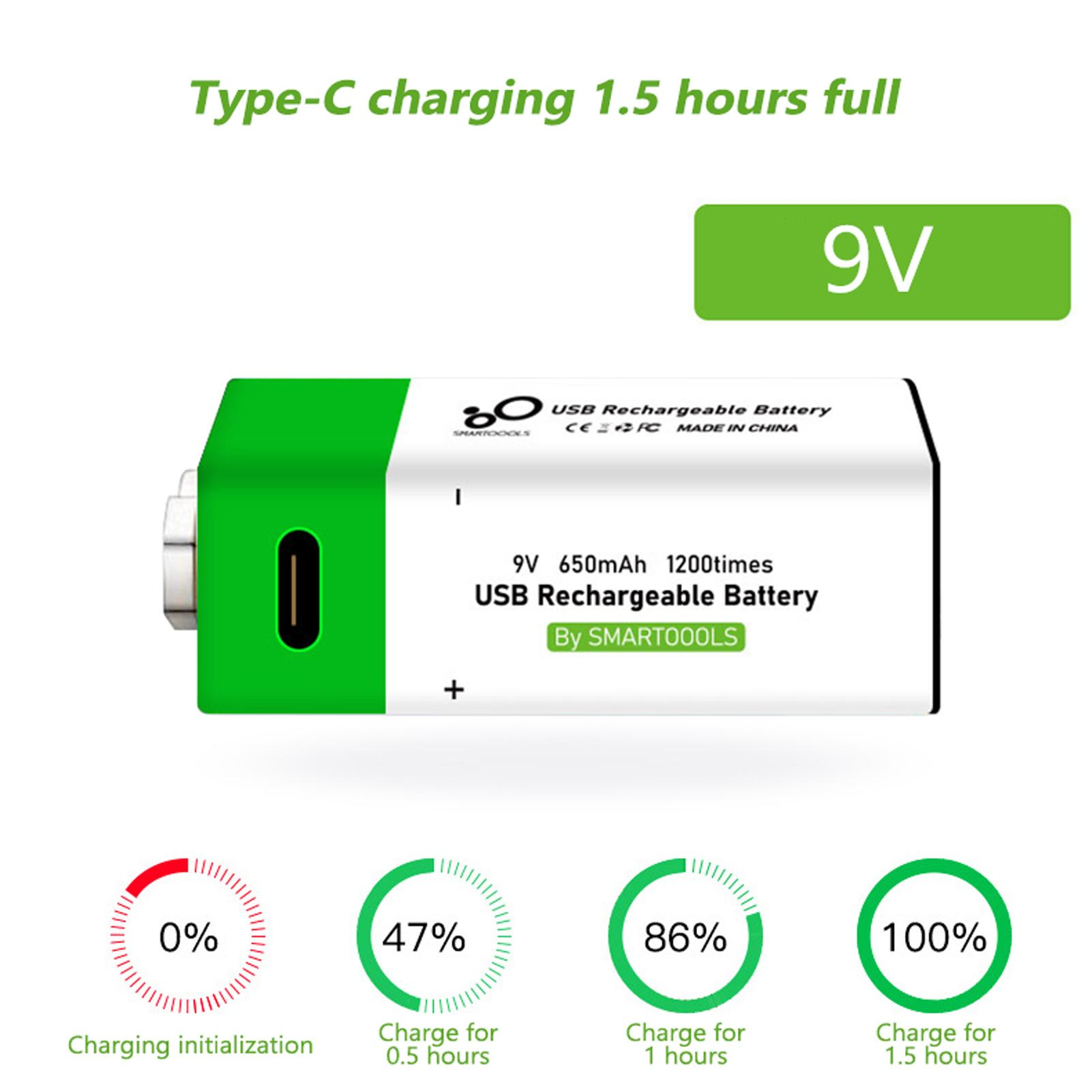 Picture of 9V 650mAh Type-C Rechargeable Lithium Battery- 1 ps