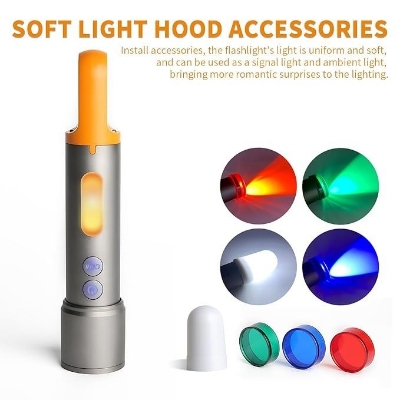 Picture of GearUP K57 Multifunctional Rechargeable Torch, Flashlight Zoomable LED Flashlight-1 ps