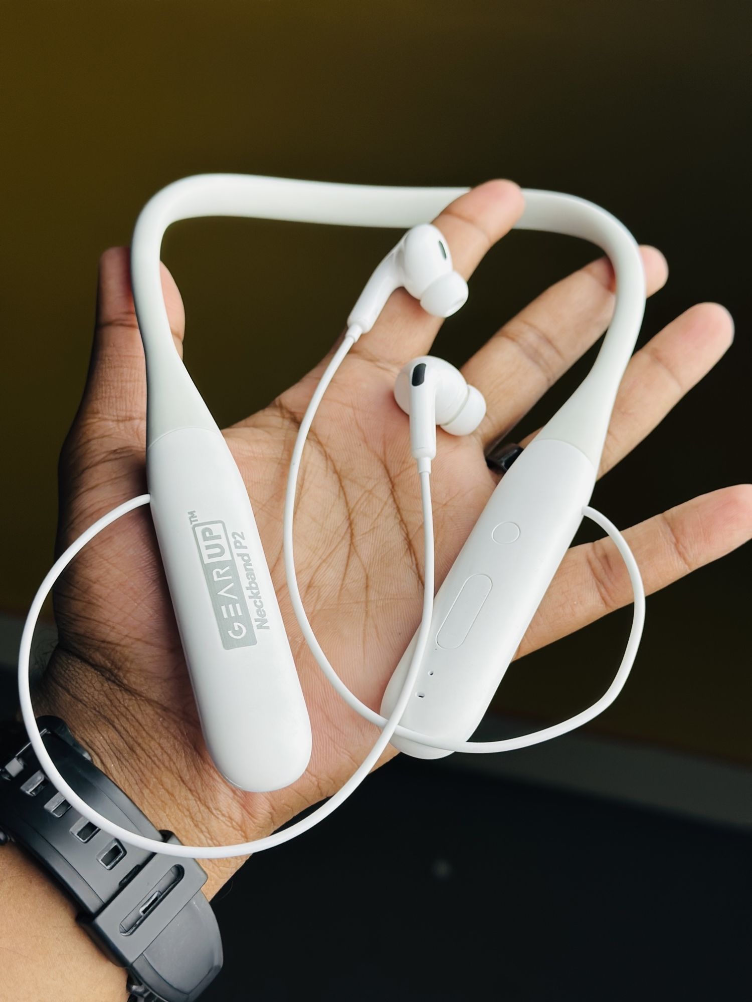 Picture of "GearUP Neckband P2 Wireless Bluetooth Earphones with HD Sound & Long Battery Life"