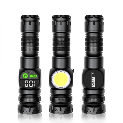 Picture of GearUP K60 Outdoor Flashlight Telescopic Zoom 10W COB+LED 800 Lumens Torchlight