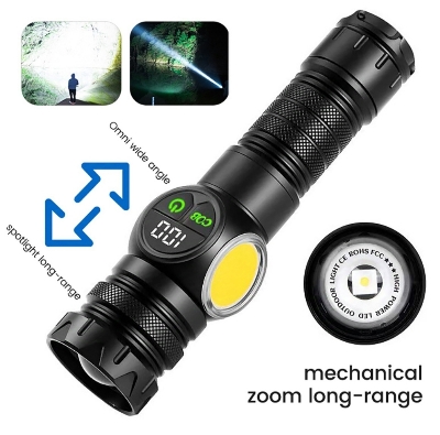 Picture of GearUP K60 Outdoor Flashlight Telescopic Zoom 10W COB+LED 800 Lumens Torchlight