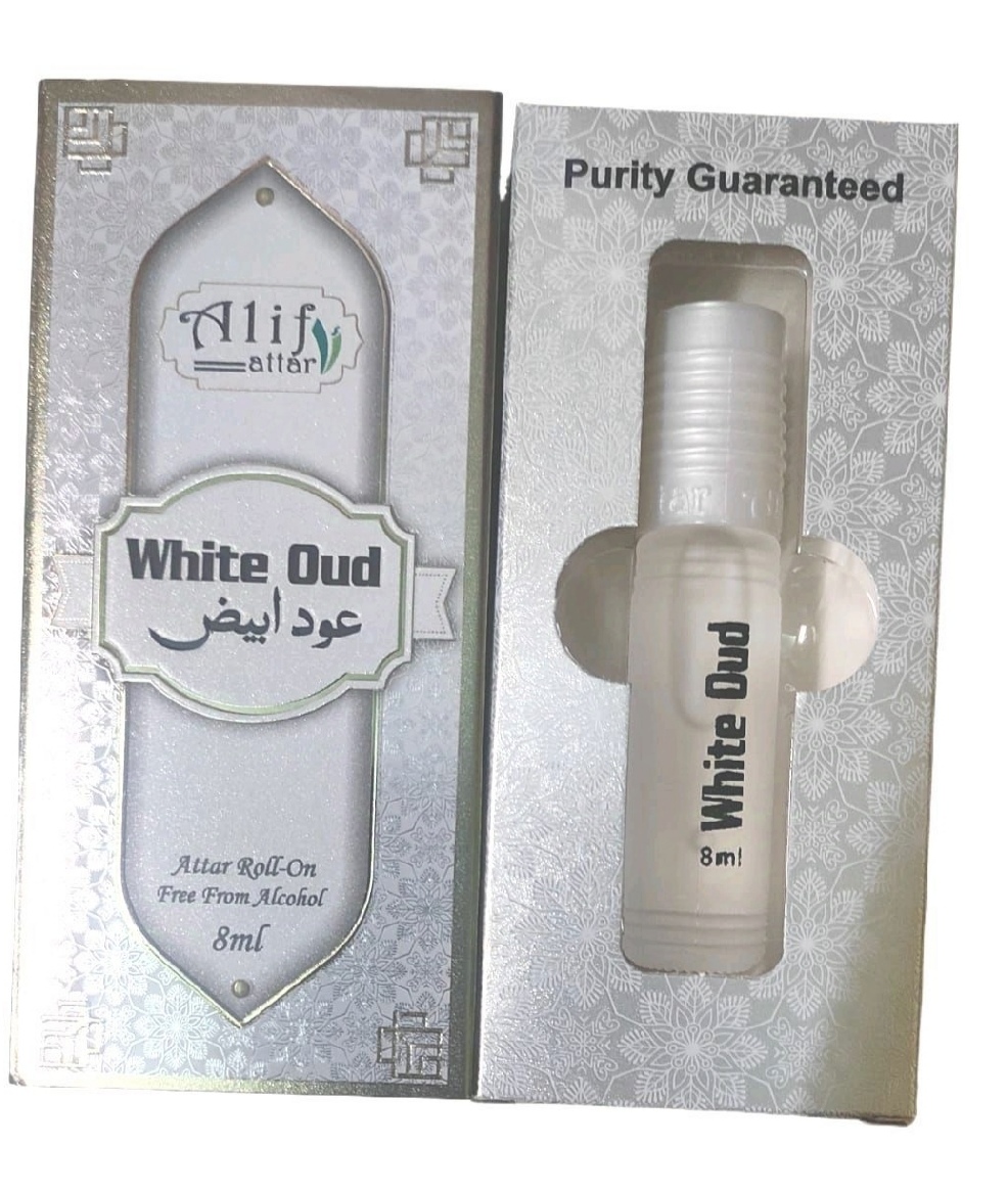 Picture of White oud attar by alif (Alif New Collection) long lasting good fragrance roll on 8ml