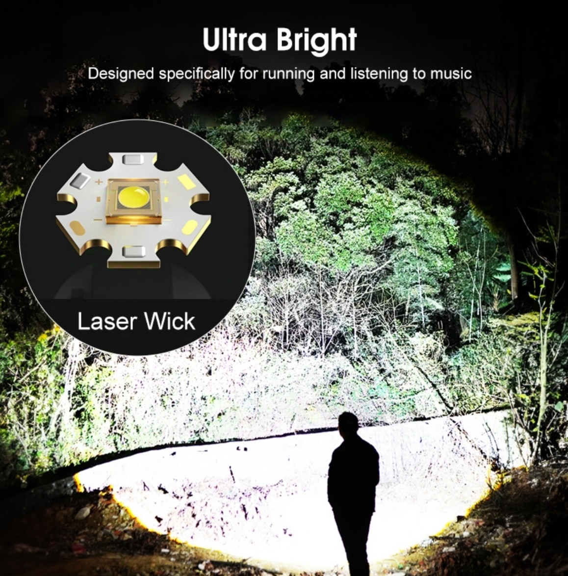 Picture of Gear up k57 Multifunctional Flashlight With Hook Aluminum Alloy Flashlight Dual Light Source Ultra Bright Flashlight White Laser Flashlight Zoomable COB Warning Flashlight For Outdoor Camping