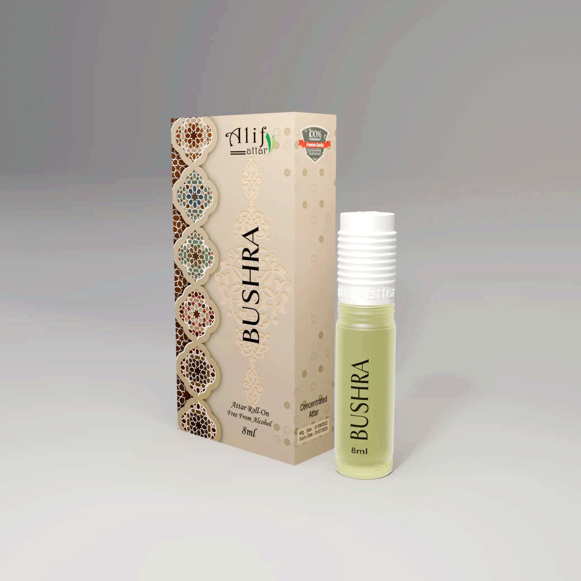 Picture of Alif Attar (Bushra) Long Lasting Roll On Ator Non Alcoholic Perfume Oil - 8ml