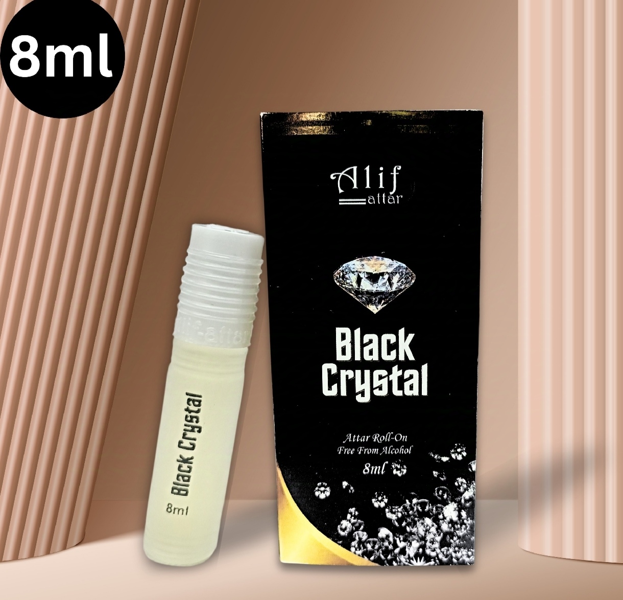 Picture of Black Crystal attar by Alif (Alif new collection) 8 ml roll on long lasting fragrance