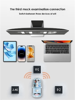 Picture of GearUP WM30 Transparent Crystal 2.4G + Bluetooth Magnetic Wireless Mouse