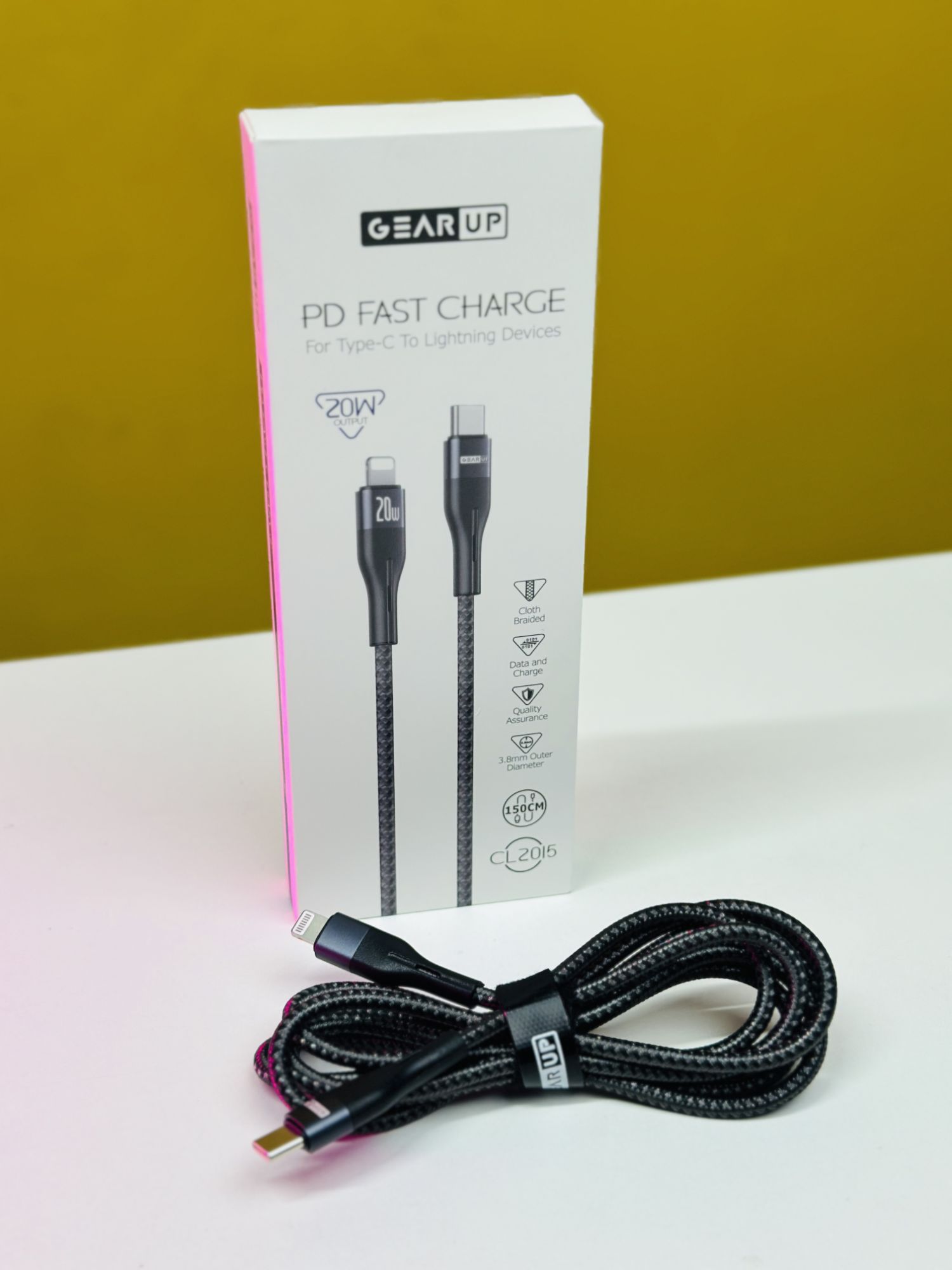 Picture of GearUP CL2015 Type-C to LIghtning 20W PD Fast Charging Cable & Data Cable 1.5m