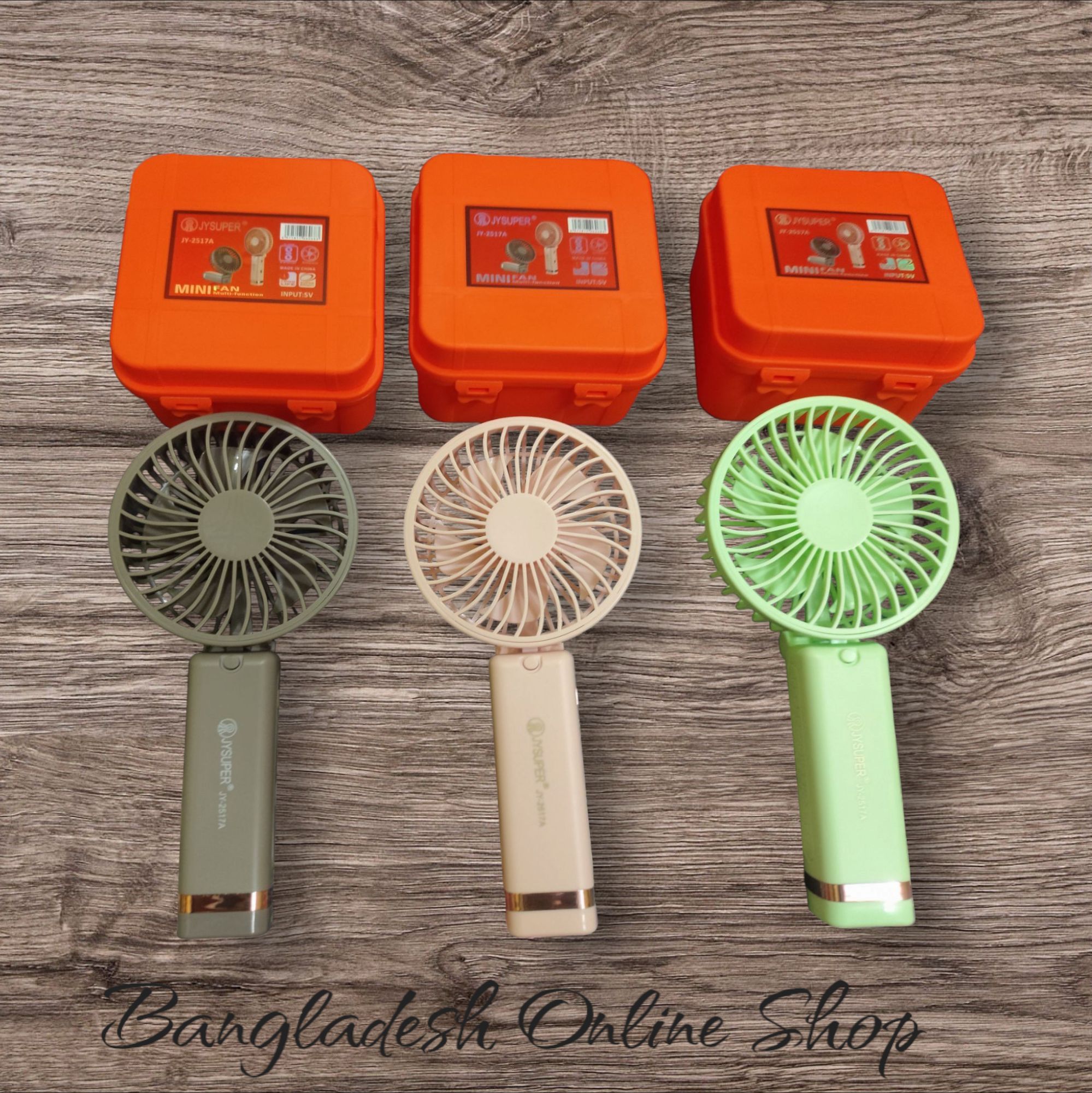 Picture of Jysuper jy-2517A Mini Fan | Portable USB Rechargeable Table Fan | Silent & Powerful Airflow | Best for Home, Office & Travel with premium Box