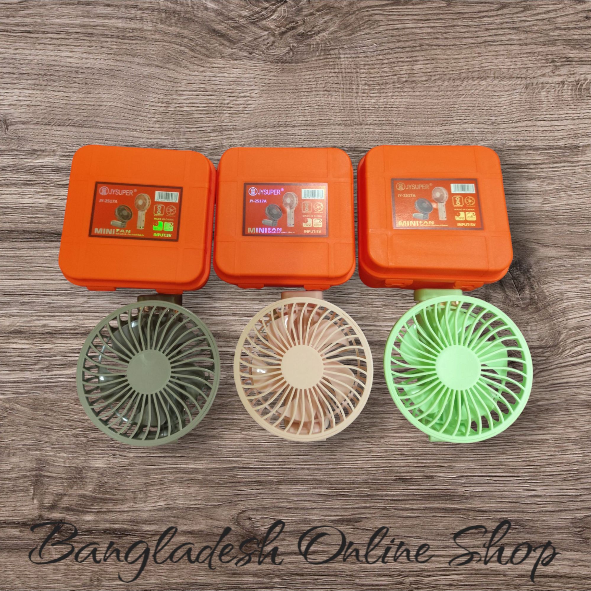 Picture of Jysuper jy-2517A Mini Fan | Portable USB Rechargeable Table Fan | Silent & Powerful Airflow | Best for Home, Office & Travel with premium Box