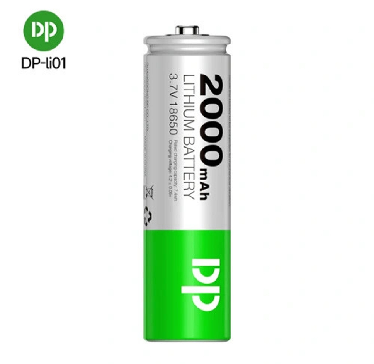 Picture of Dp Lithium 2000mAh 18650 Rechargeable Battery 3.7V -1Pc