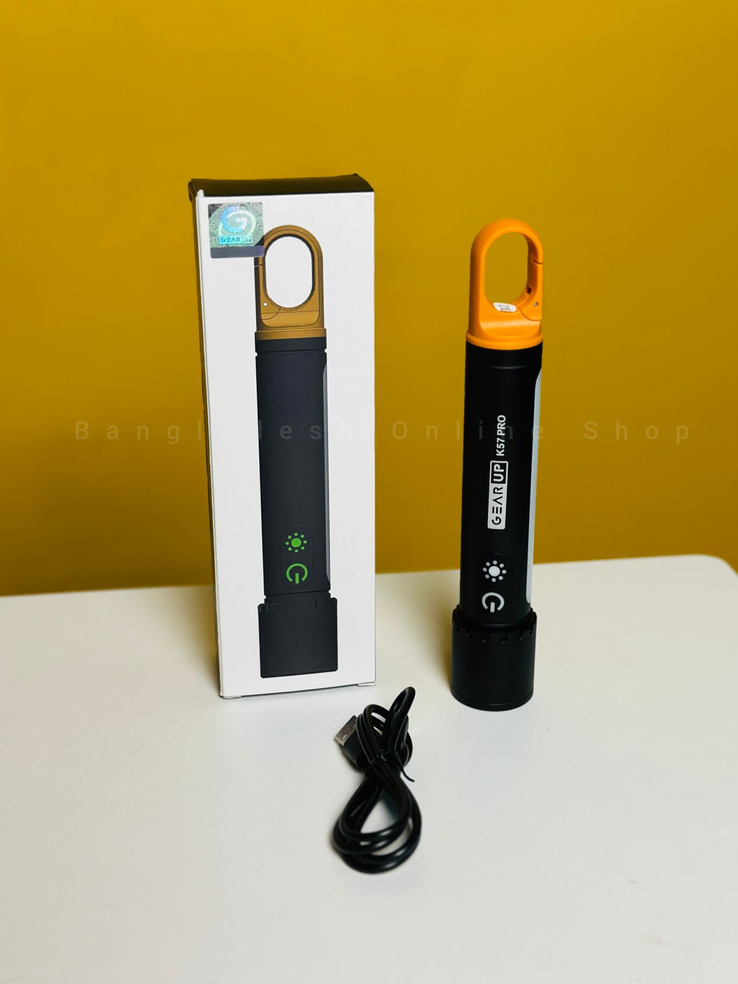 Picture of GearUP K57 PRO Powerful Rechargeable Flashlight | LED Torch with COB Side Light & 5000mAh Lithium Battery