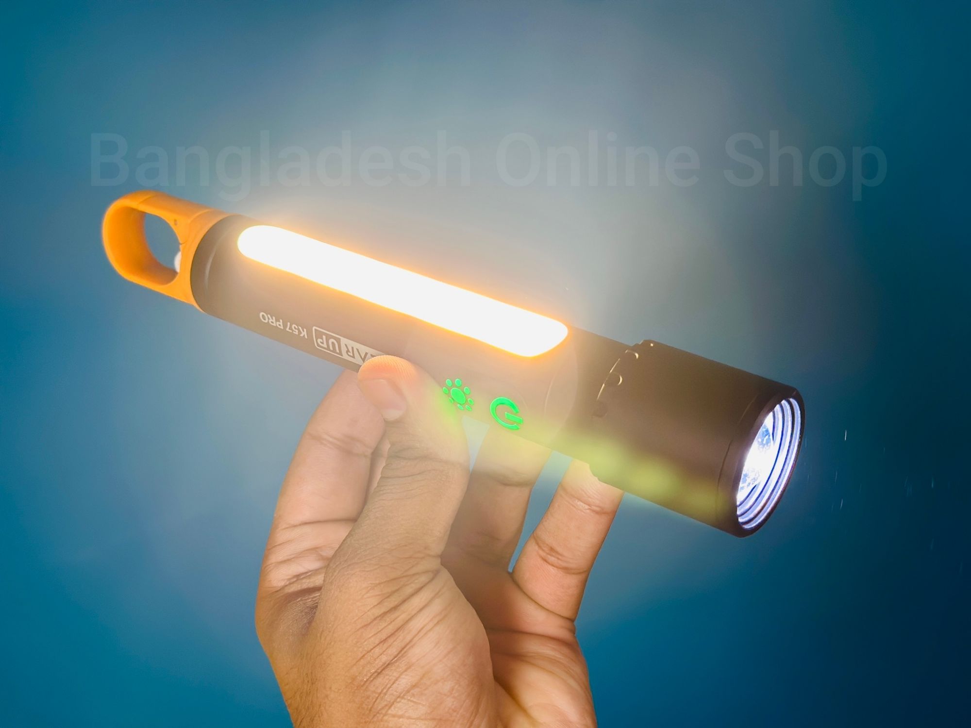 Picture of GearUP K57 PRO Powerful Rechargeable Flashlight | LED Torch with COB Side Light & 5000mAh Lithium Battery