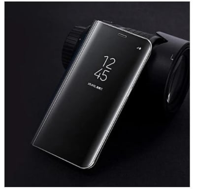 Picture of Samsung Galaxy M30 Smart Luxury Plating Clear View Mirror Leather Stand Flip Cover