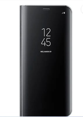 Picture of Flip Cover for Samsung Galaxy A8 Plus 2018 Edition Transparent Clear View Stand Mirror Flip Cover