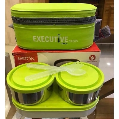 Picture of Milton Executive Lunch Box 2 Steel & 1 Microwave Safe PlastiC Box