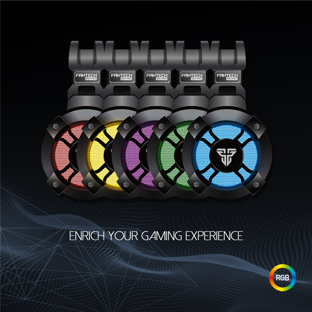 Picture of FANTECH CAPTAIN HG11 PRO RGB Vibration Bass Gaming Headphone USB Customizable Virtual 7.1 Channel Surround Sound For Gaming Gamers