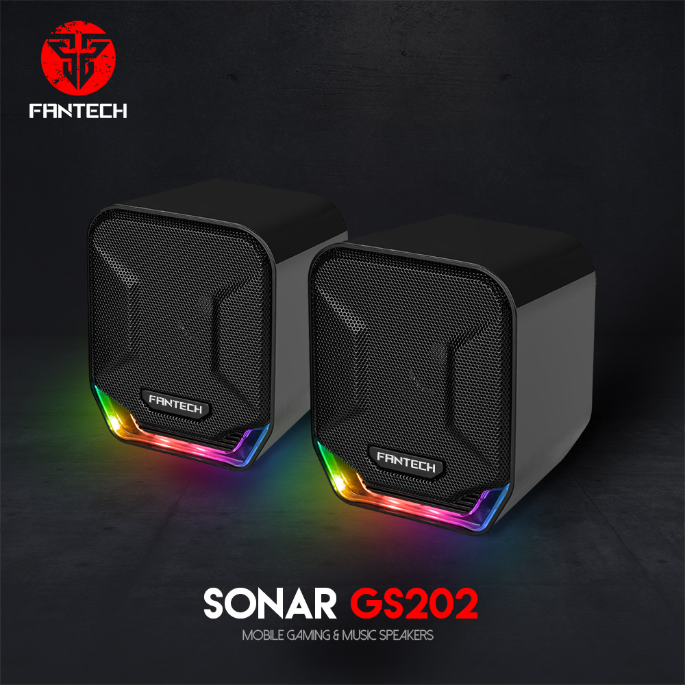 Picture of FANTECH SONAR GS202 RGB LED Speaker 3.5MM PLUG and USB PLUG Gaming Speaker for Game Player Portable Speaker for PC Laptop
