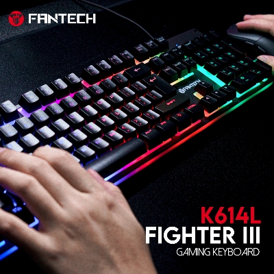 Picture of FANTECH K614L Fighter III RGB Membrane Gaming Keyboards 26 Keys & Anti-ghosting 104 Keys For Gaming Game