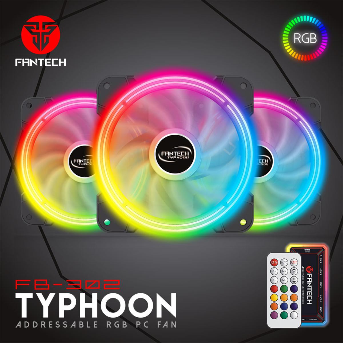 Picture of FANTECH TYPHOON FB302 3n1 ADDRESSABLE RGB PC FAN AUTO ROLE RGB CASE FAN