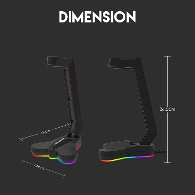 Picture of FANTECH AC3001S RGB Headphone Stand Anti-slip And Base Is Aggravating For Multi-function Earphone Stand Hot Earphone Rack