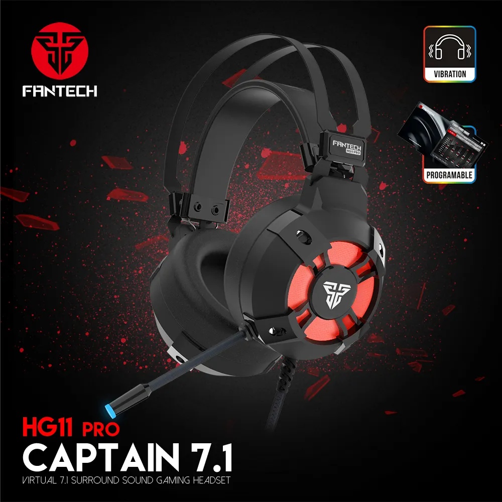Picture of FANTECH HG11 PRO RGB Gaming Headphone Virtual 7.1 Channel Surround Vibration Bass Stereo Gaming Headset Microphone USB Earphone