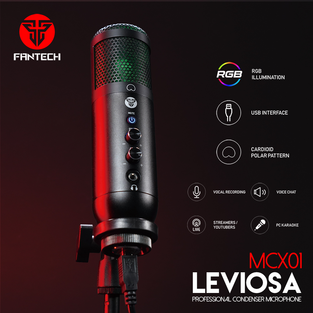 Picture of FANTECH MCX01 Leviosa RGB USB Condenser Gaming Microphone