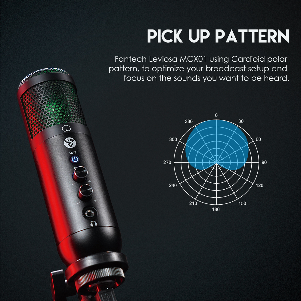 Picture of FANTECH MCX01 Leviosa RGB USB Condenser Gaming Microphone