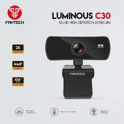 Picture of FANTECH LUMINOUS C30 Full HD Web Camera Wide Angle 106° With Microphone 2560 Resolution For PC Computer Laptop Desktop Camera Built-In Mic for Meeting Online Teaching Vlogging Live Broadcast Video Calling Conference Work