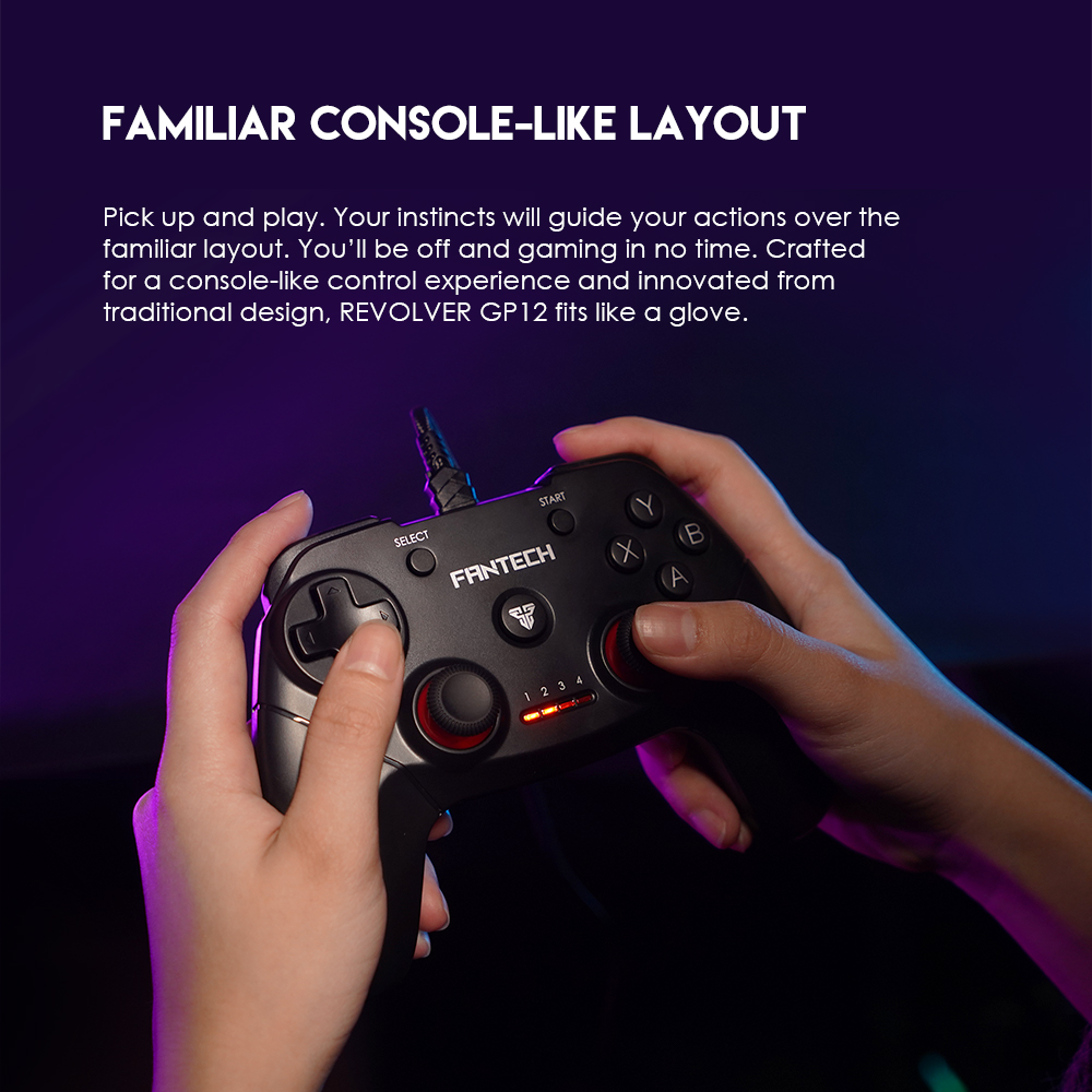 Picture of FANTECH REVOLVER GP12 Gamepad Wired PC Game Controller Joystick Dual Vibration For Windows PC PS3 Playstation Android