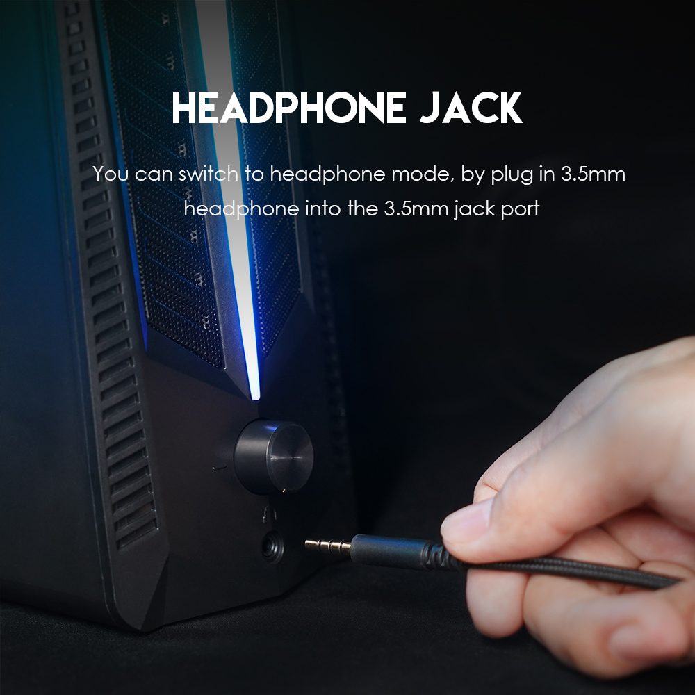 Picture of FANTECH GS301 TRIFCTA Wireless BT 5.0 Speakers Dual Mode 3.5mm Wired stereo Surround Music RGB Speakers for PC Laptop Phone TV