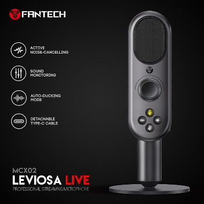 Picture of FANTECH LEVIOSA MCX02 Live Streaming USB Microphone For Gaming Streaming With Pop Filter Shock Mount & Gain Control