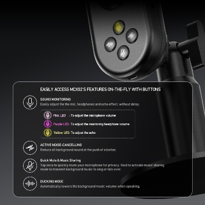 Picture of FANTECH LEVIOSA MCX02 Live Streaming USB Microphone For Gaming Streaming With Pop Filter Shock Mount & Gain Control