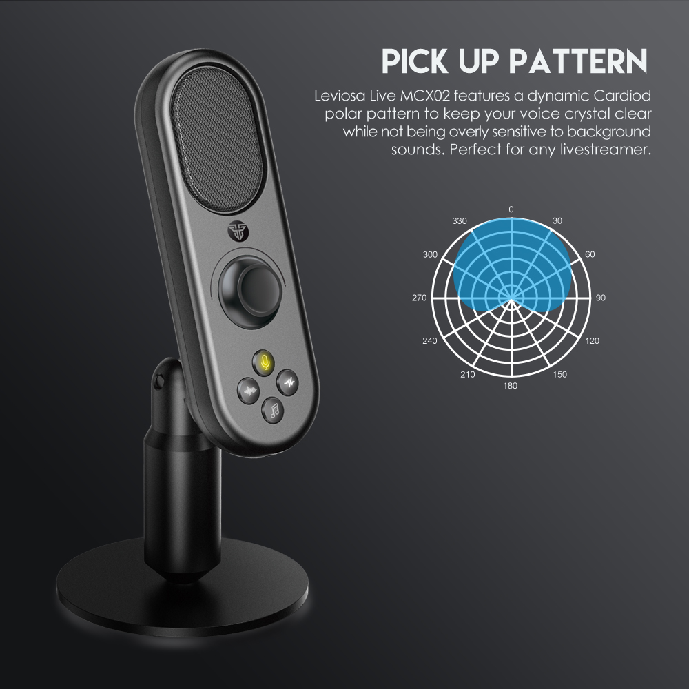 Picture of FANTECH LEVIOSA MCX02 Live Streaming USB Microphone For Gaming Streaming With Pop Filter Shock Mount & Gain Control